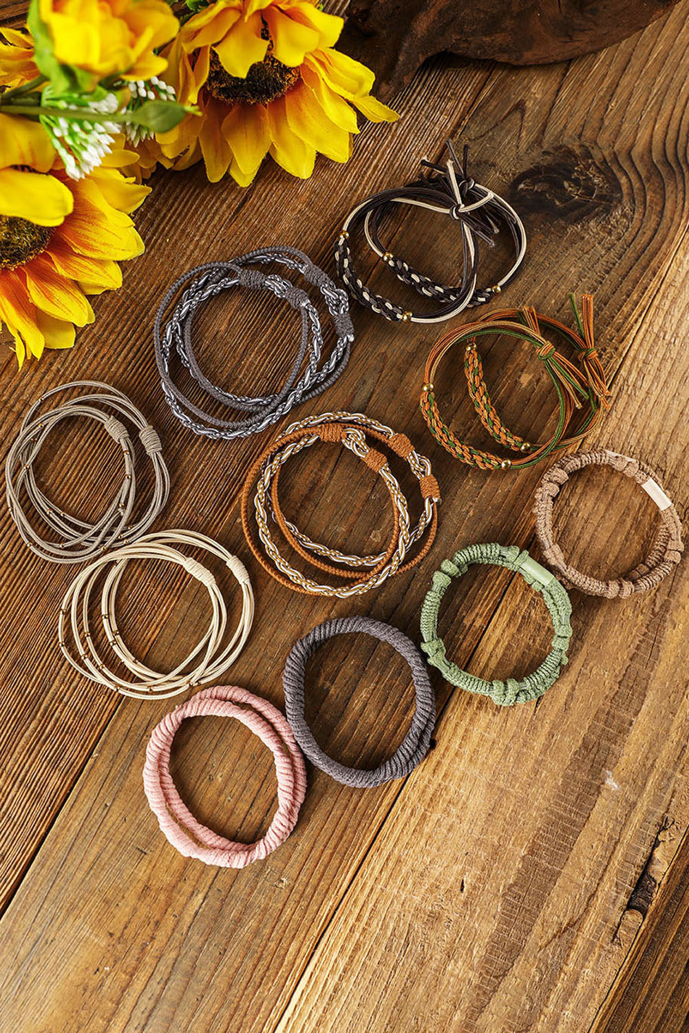 Multicolor 20 pcs Boho Knotted Hair Ties