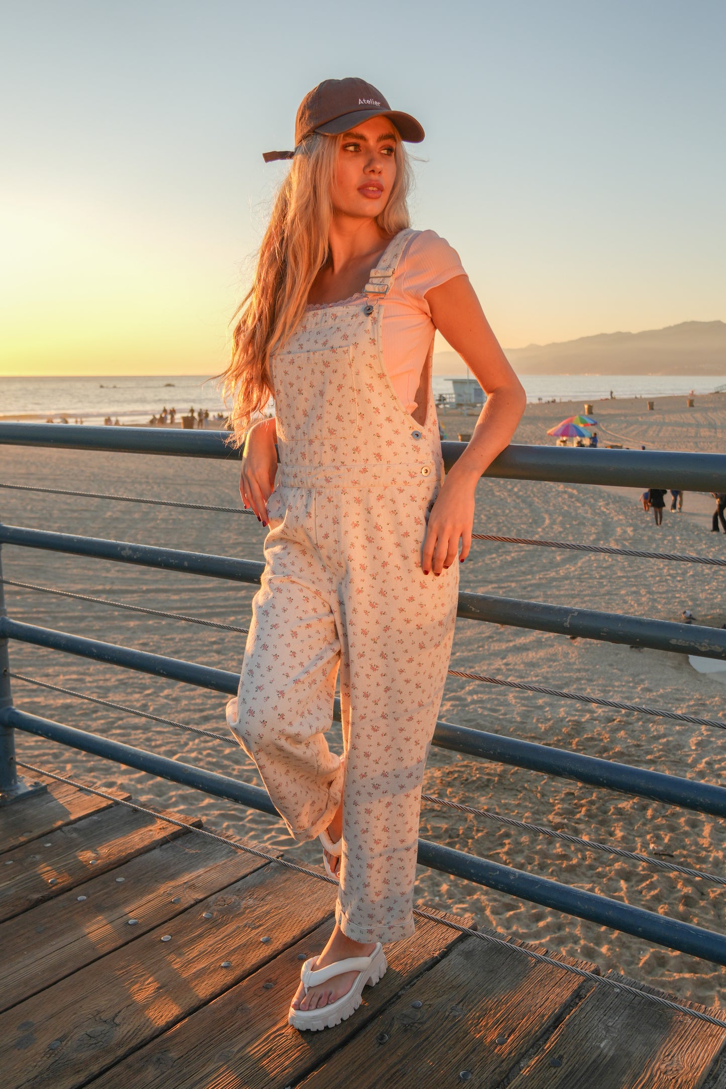 Floral Printed Casual Overall Jumpsuit