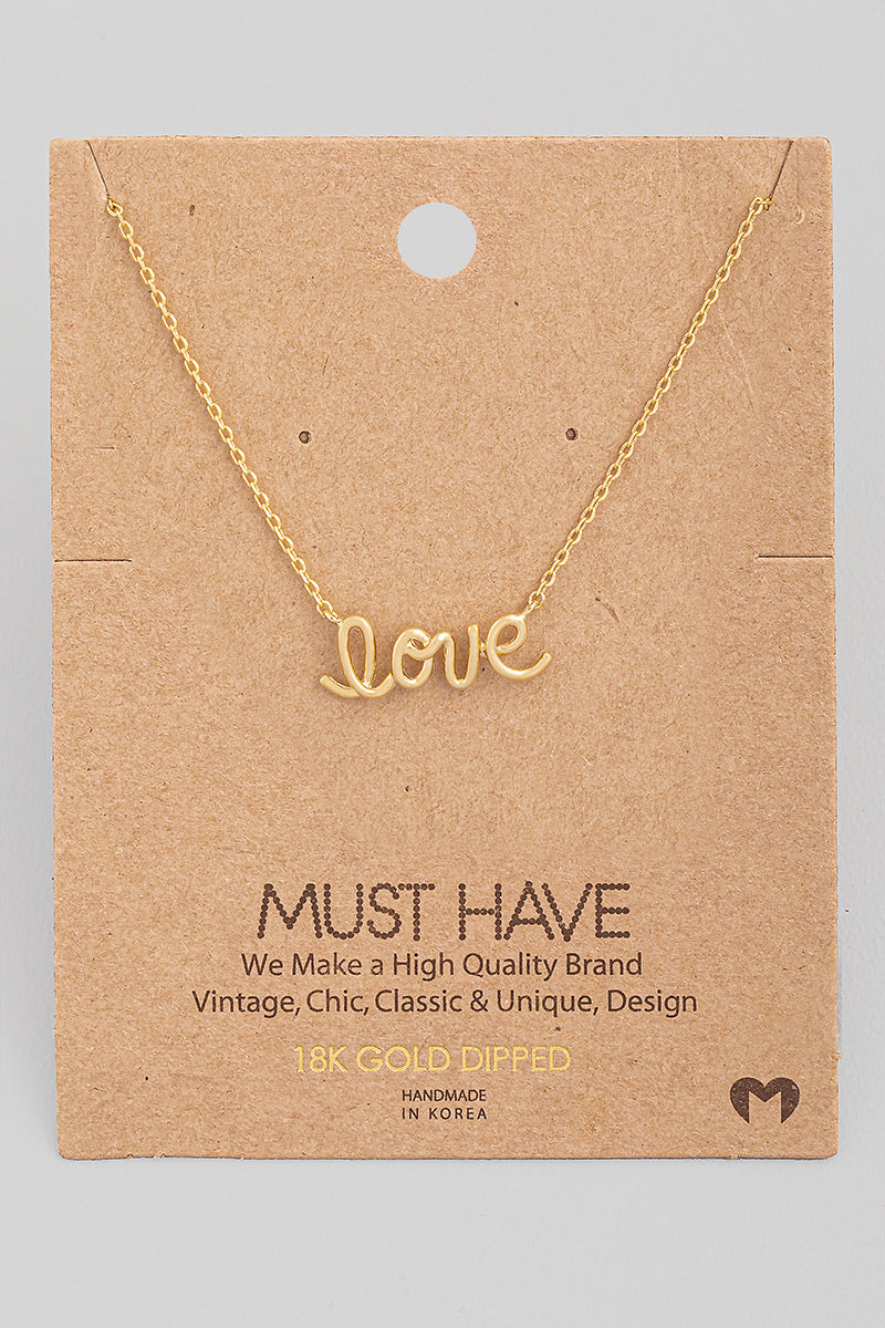 Handwritten Love Pendant Necklace