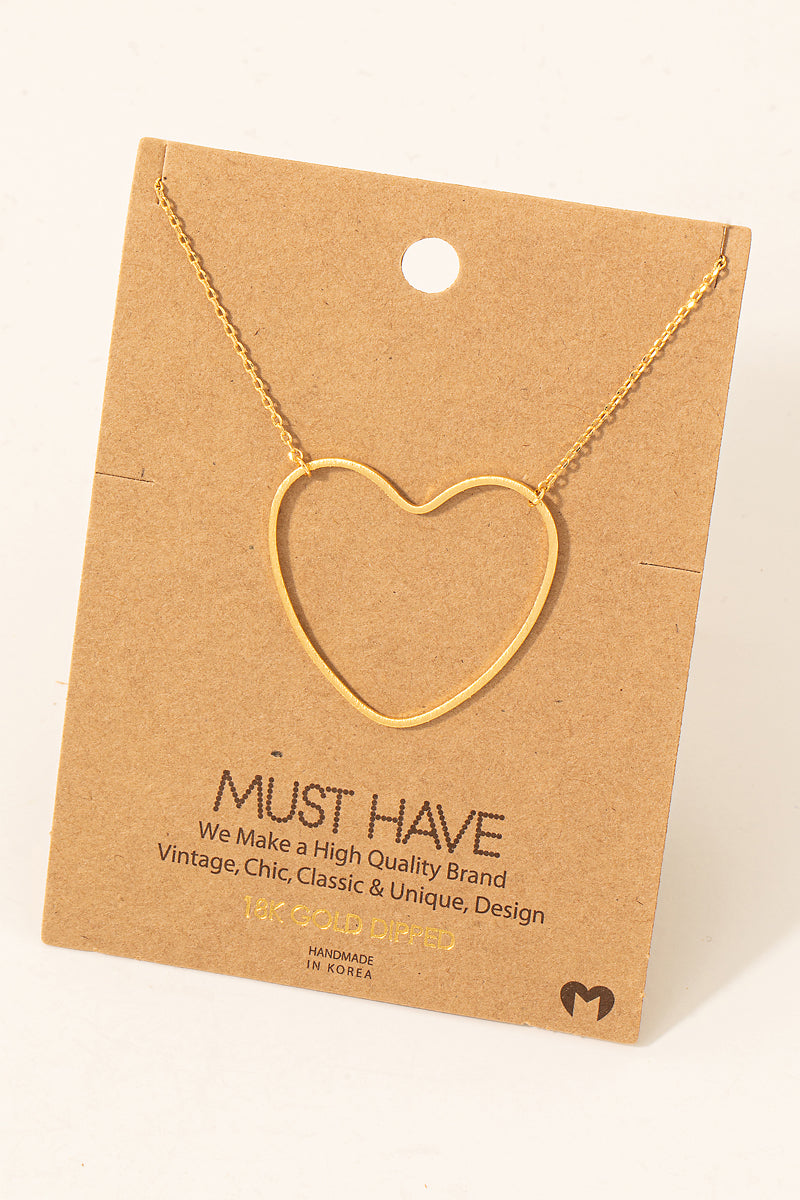 Heart Cutout Pendant Necklace
