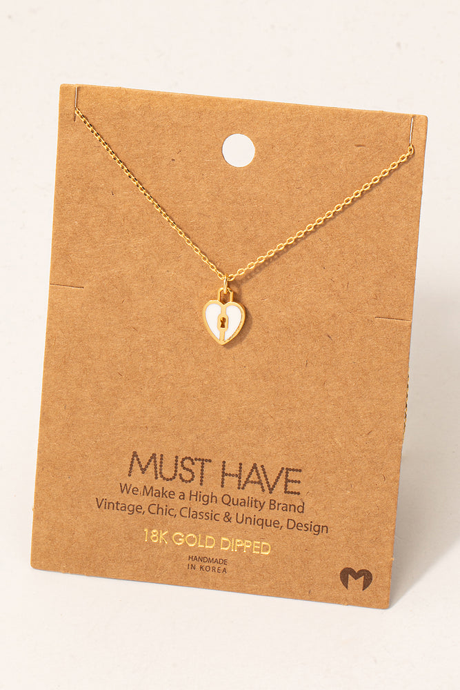 Heart Lock Dainty Pendant Necklace
