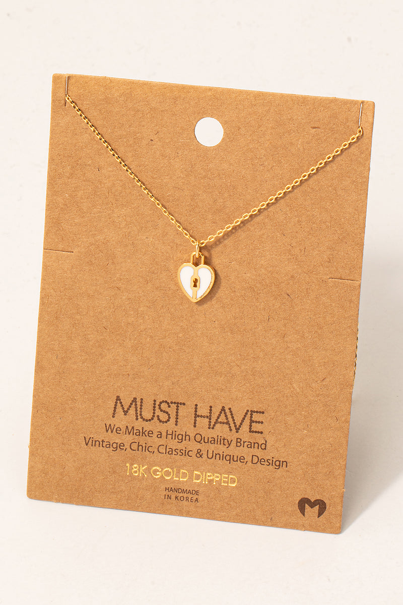 Heart Lock Dainty Pendant Necklace