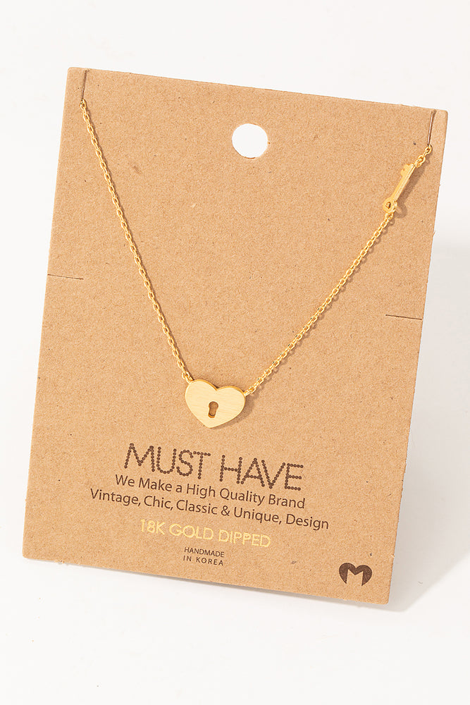 Heart Lock Pendant Necklace