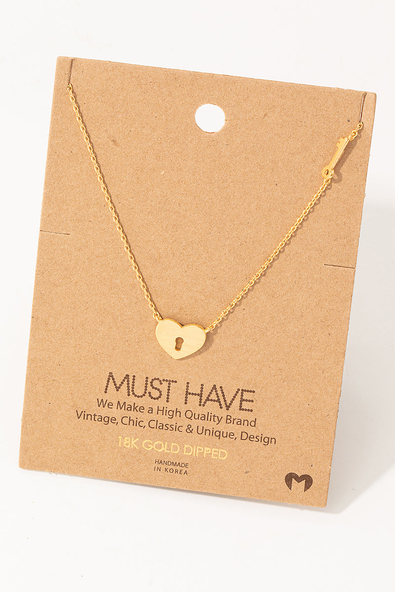 Heart Lock Pendant Necklace