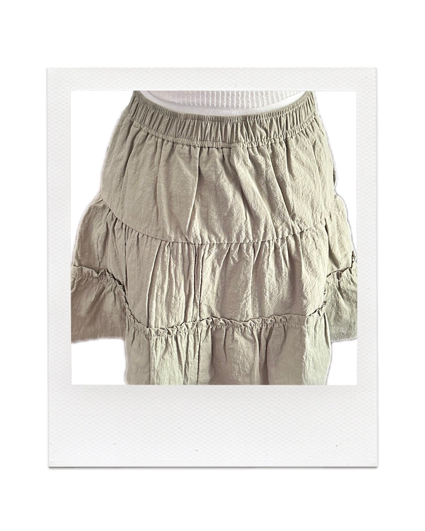 Sage Button Mini Skirt