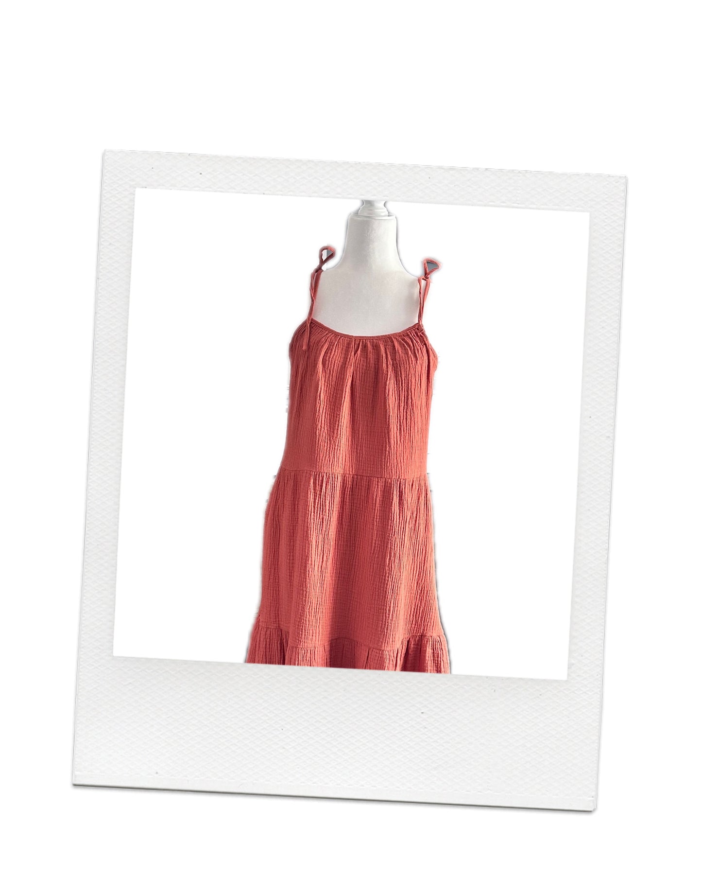 Rust 3 Tier Summer Dress
