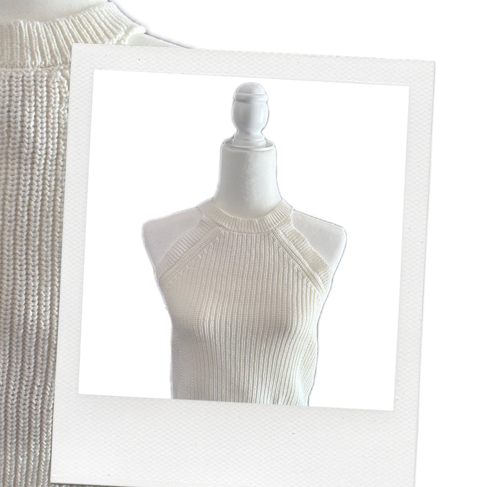 White Knit Tank Top