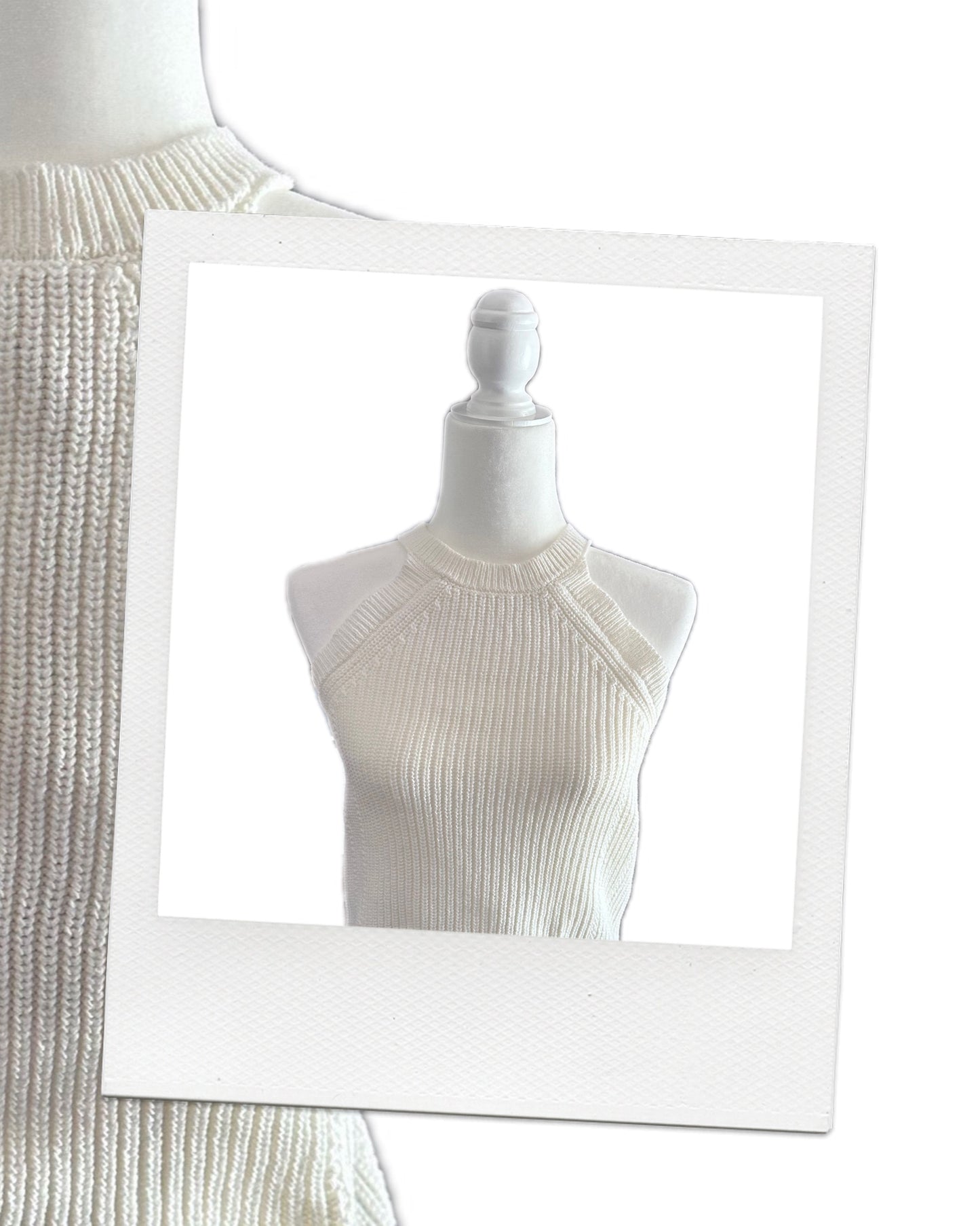 White Knit Tank Top
