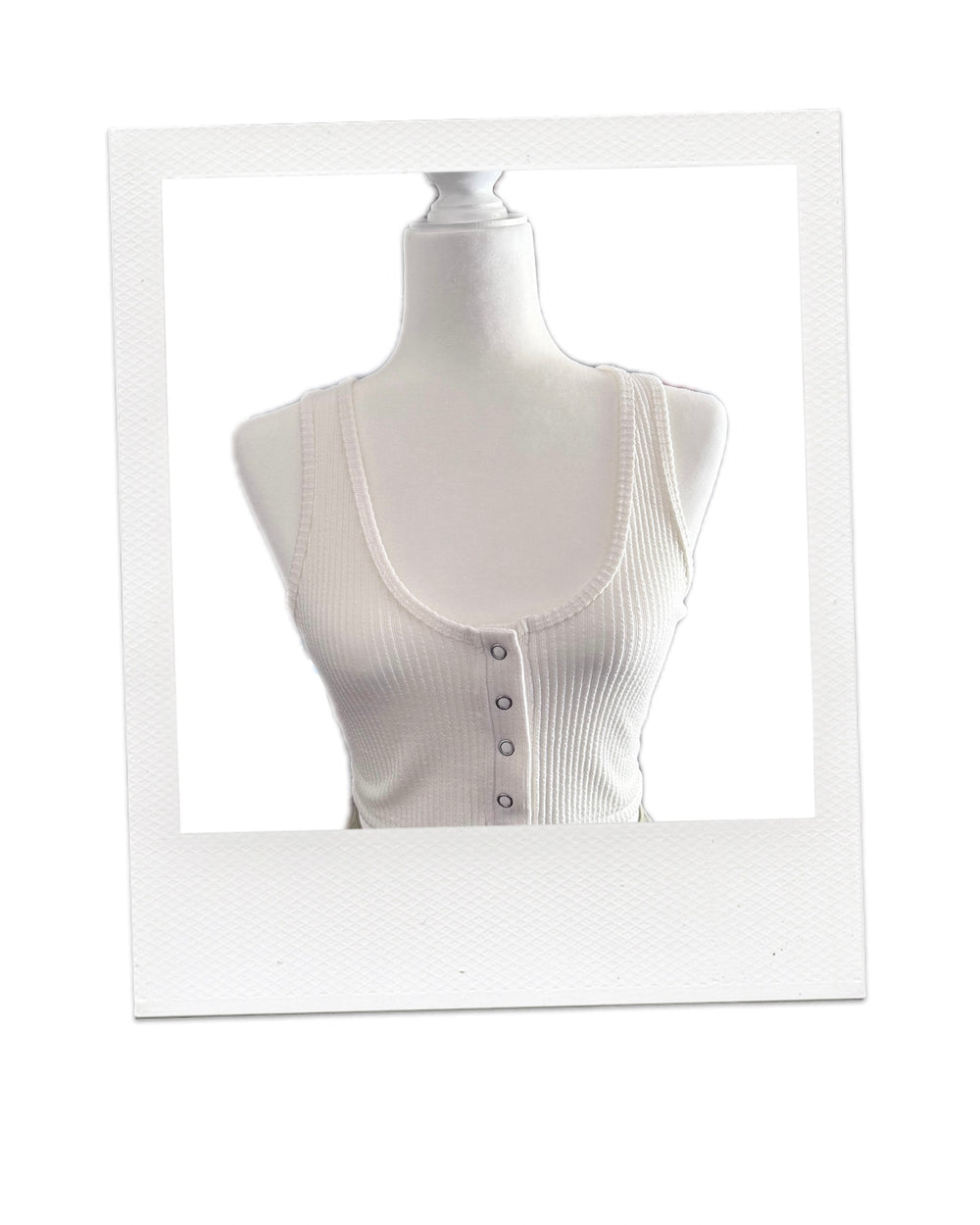 White Ribbed Short Tank Top