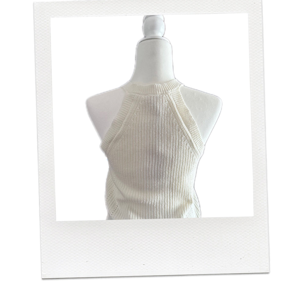 White Knit Tank Top