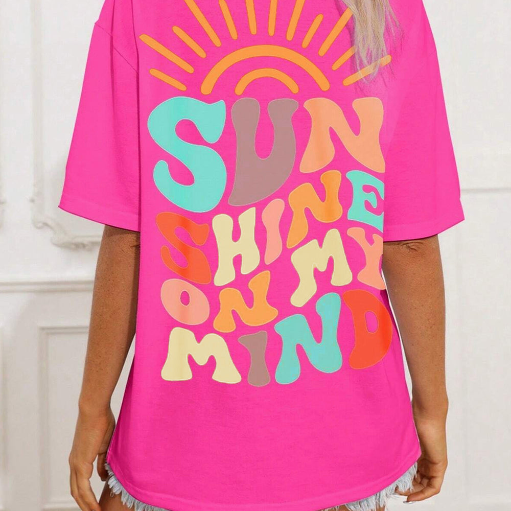 Bright Pink SUNSHINE ON MY MIND Graphic Tee