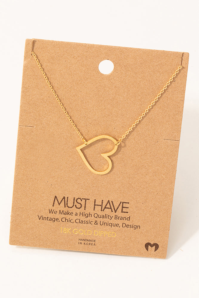 Heart Cutout Pendant Necklace