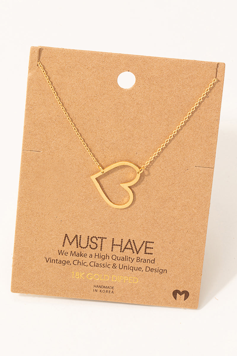 Heart Cutout Pendant Necklace