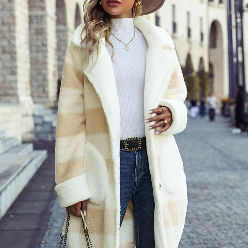 Plaid Button Down Coat with Pockets
