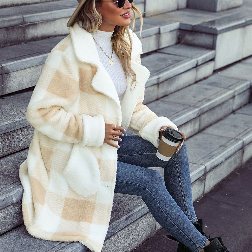 
                      
                        Plaid Button Down Coat with Pockets
                      
                    