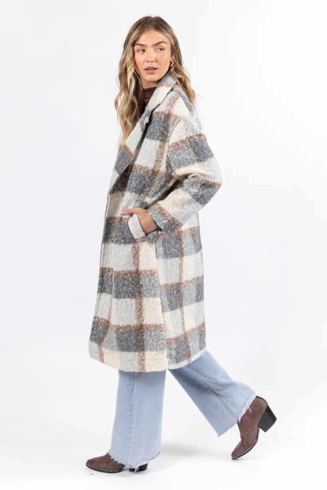 
                      
                        Grey Sherpa Plaid Jacket
                      
                    