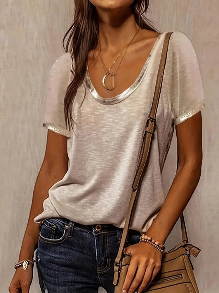 
                      
                        Casual Short Sleeve Round Neck T Shirt
                      
                    