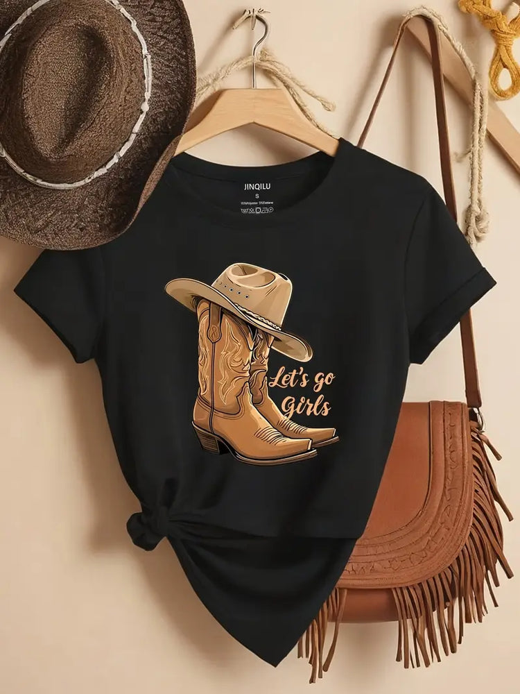 
                      
                        Boots Print Crew Neck T-Shirt
                      
                    