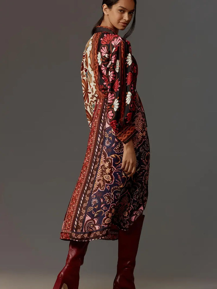 
                      
                        Asymmetrical Cap Sleeve with Cardigan Collar Woven Pendulum Dress
                      
                    