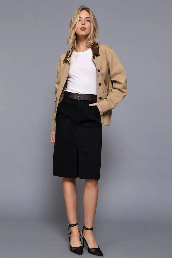 Corduroy Collar Cotton Twill Work Jacket