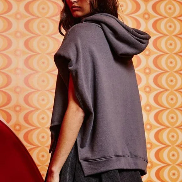 Dolman Sleeve French Terry Solid Hoodi
